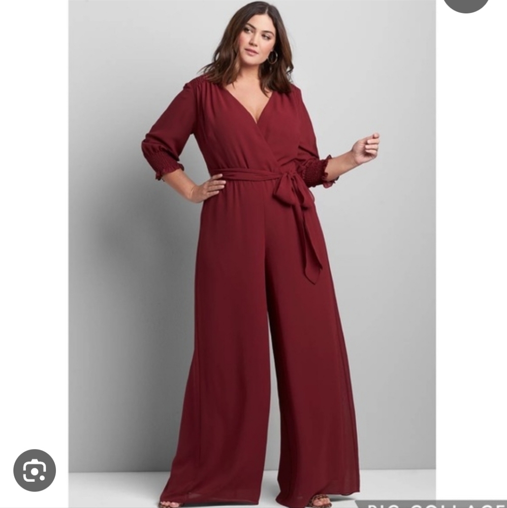 Brand new Lane Bryant Burgundy Jumpsuit 16